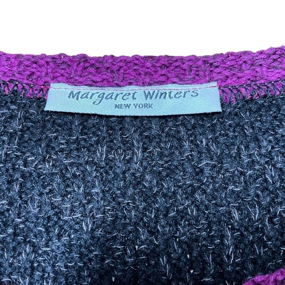 MARGARET WINTERS Cotton Blend Art to Wear Long Sleeve Sweater Pocket Detail Sz S - Picture 5 of 10